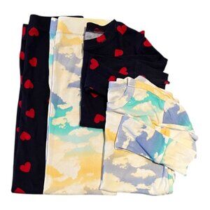 GAP Girls PJ Bundle | 2 Two-Piece PJ Sets | Size 8 | Hearts & Cloud Print